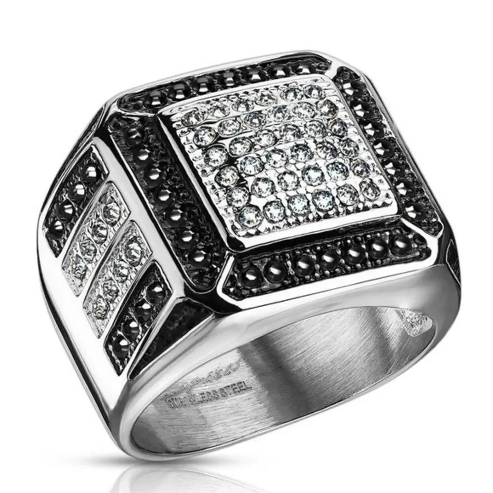 New stainless steel cz ring size‎ 9